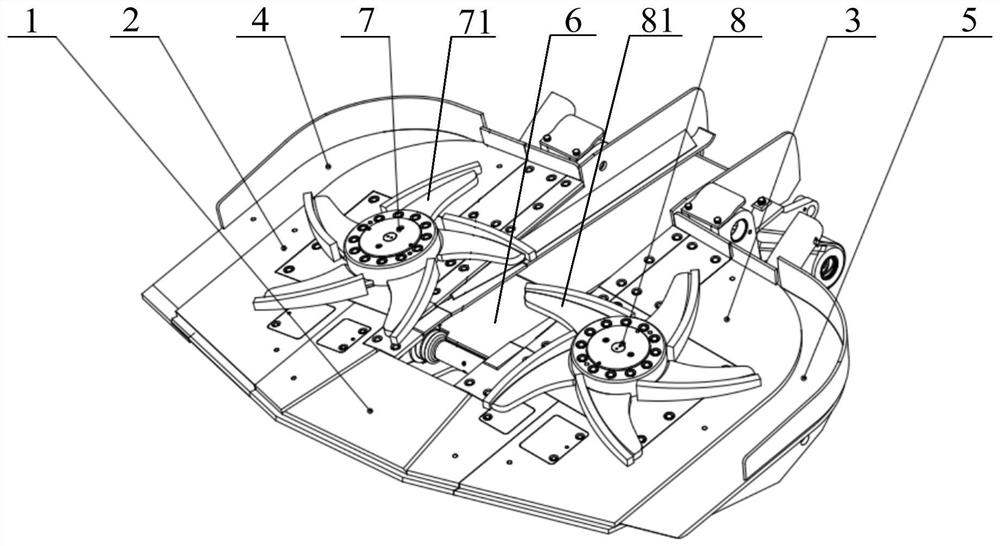 Telescopic shovel plate mechanism and heading machine