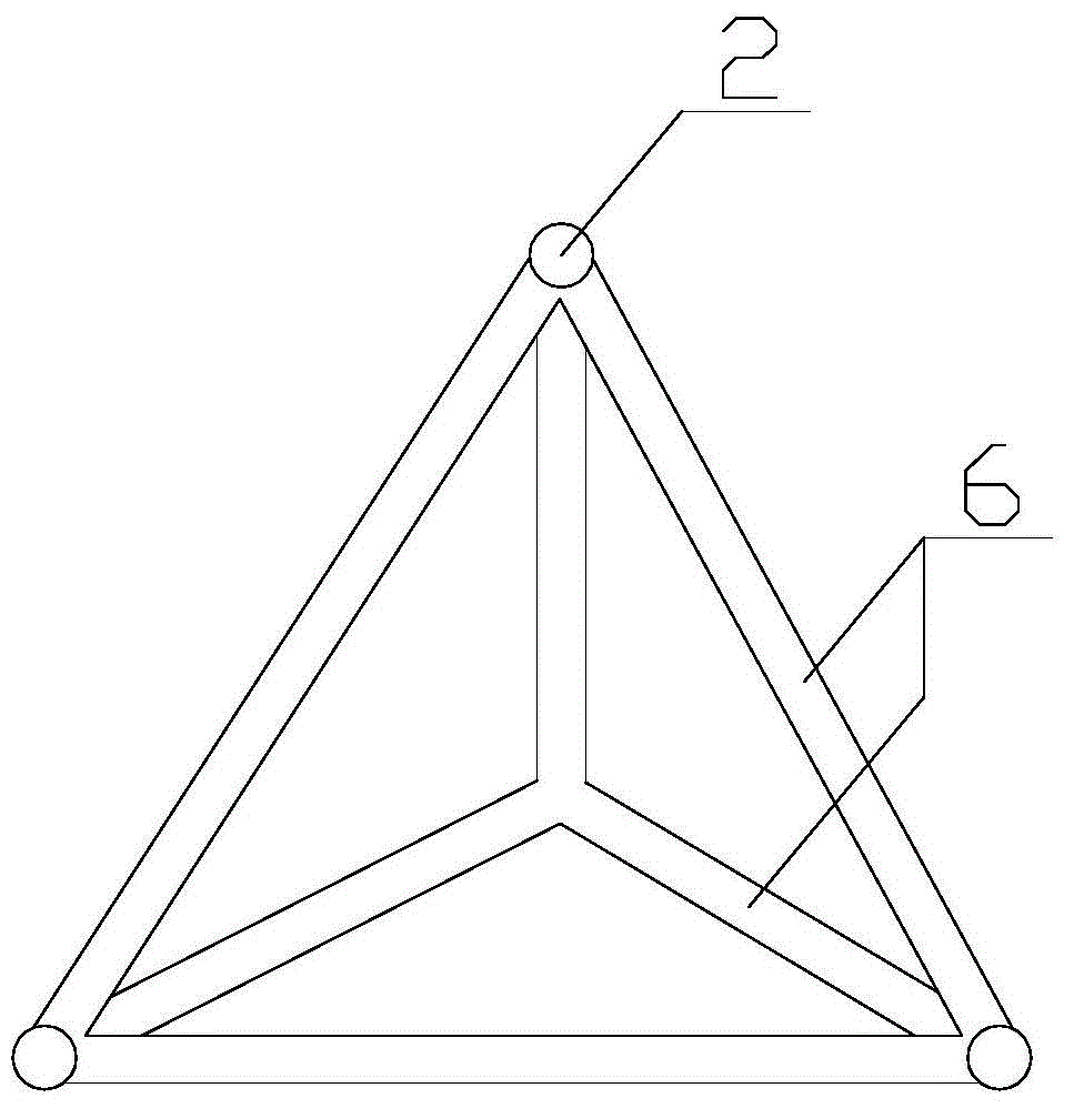 Combined basic structural system of three cylinder type foundations with support