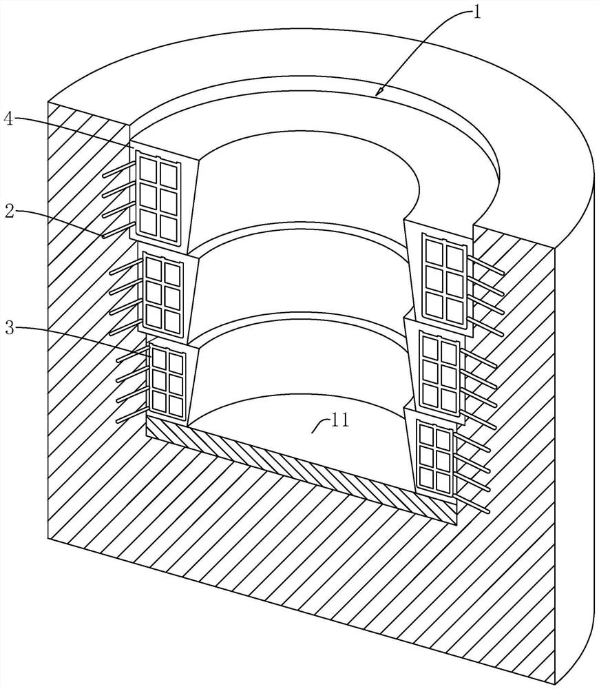 Open caisson structure applied to narrow zone and construction method of open caisson structure