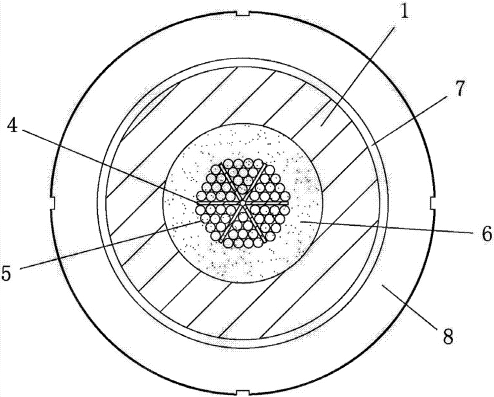 Internal-curved-surface-partitioned bond-type anchorage device for carbon fiber reinforced plastics (CFRP) cable strands