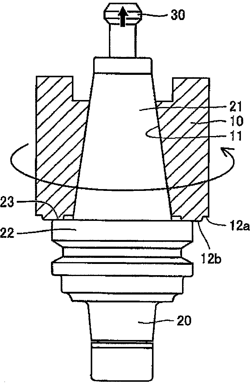 Tool holder and tool holder attachment structure