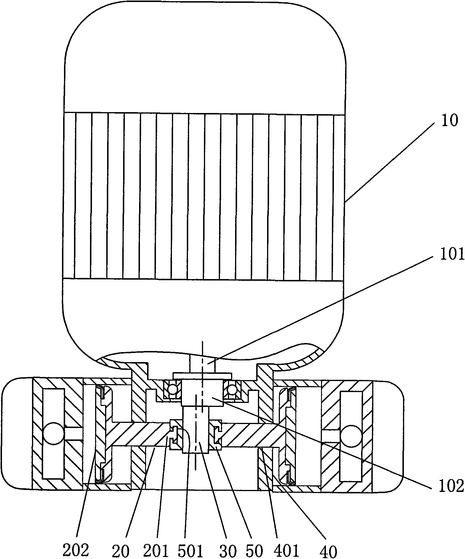 Straight-line reciprocating piston type compressor