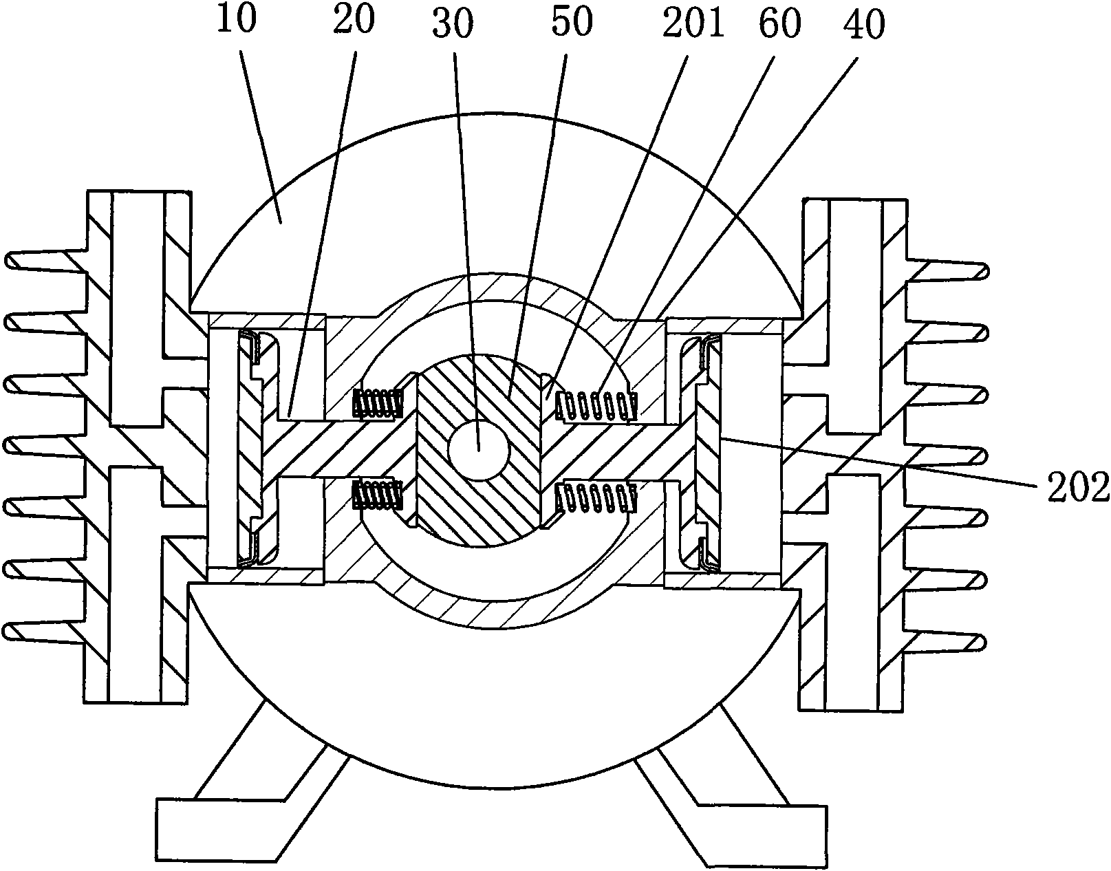 Straight-line reciprocating piston type compressor