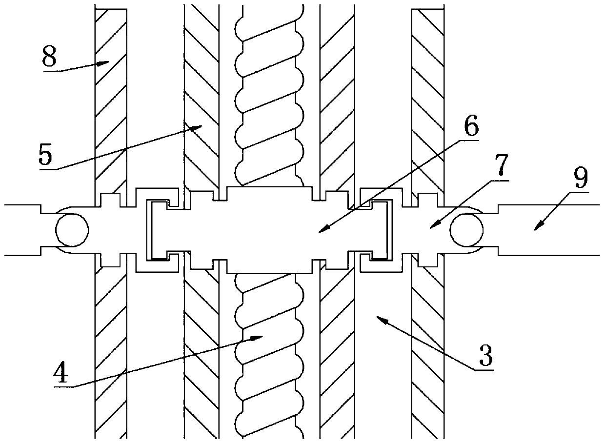 A municipal road traffic marking spraying device