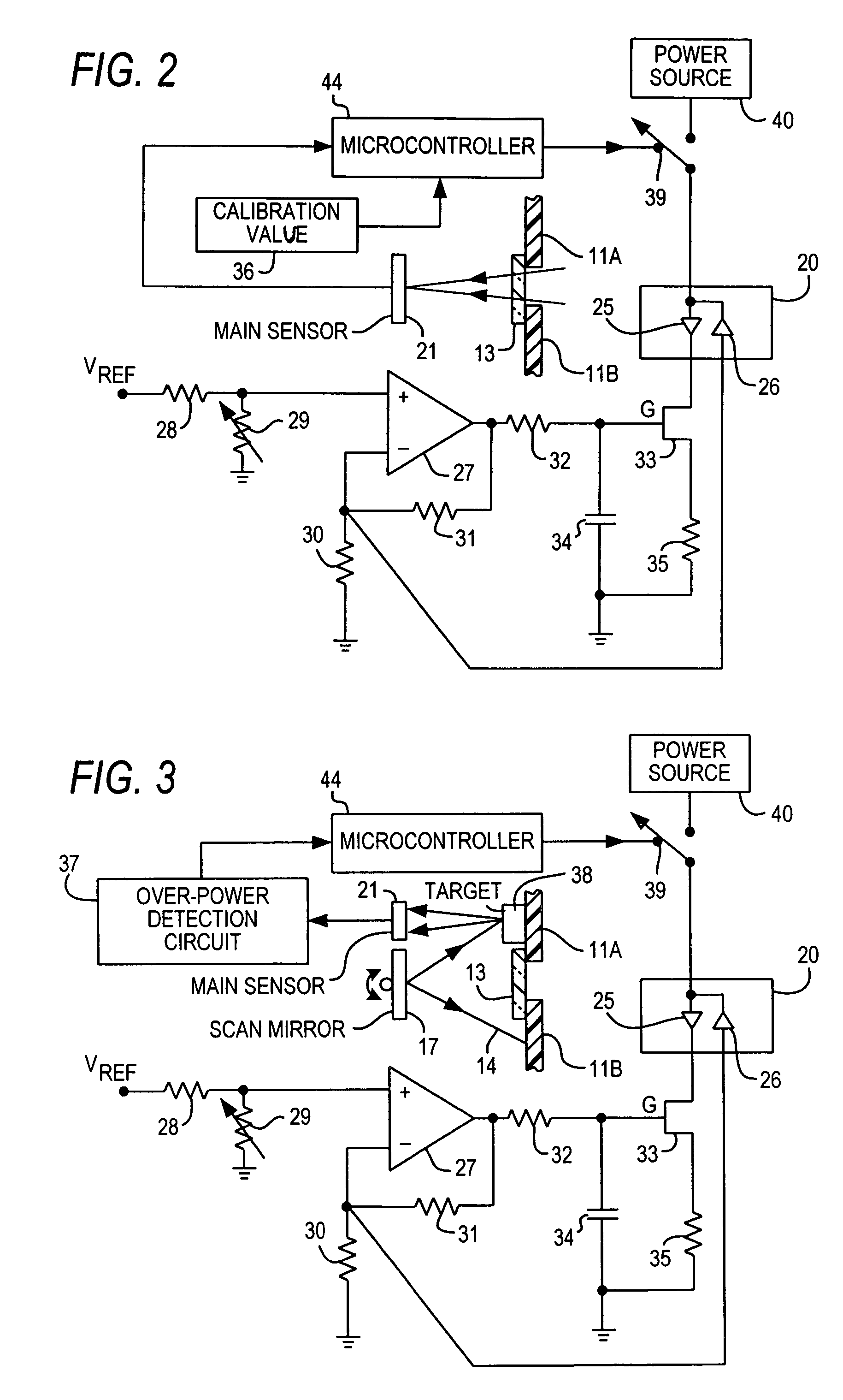Laser power control arrangements in electro-optical readers