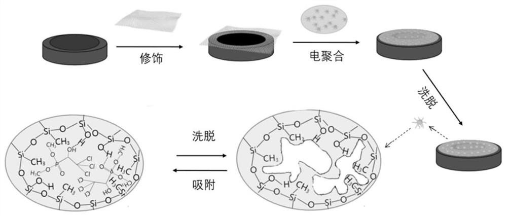 Preparation method and application of trichlorfon sol-gel imprinted sensor