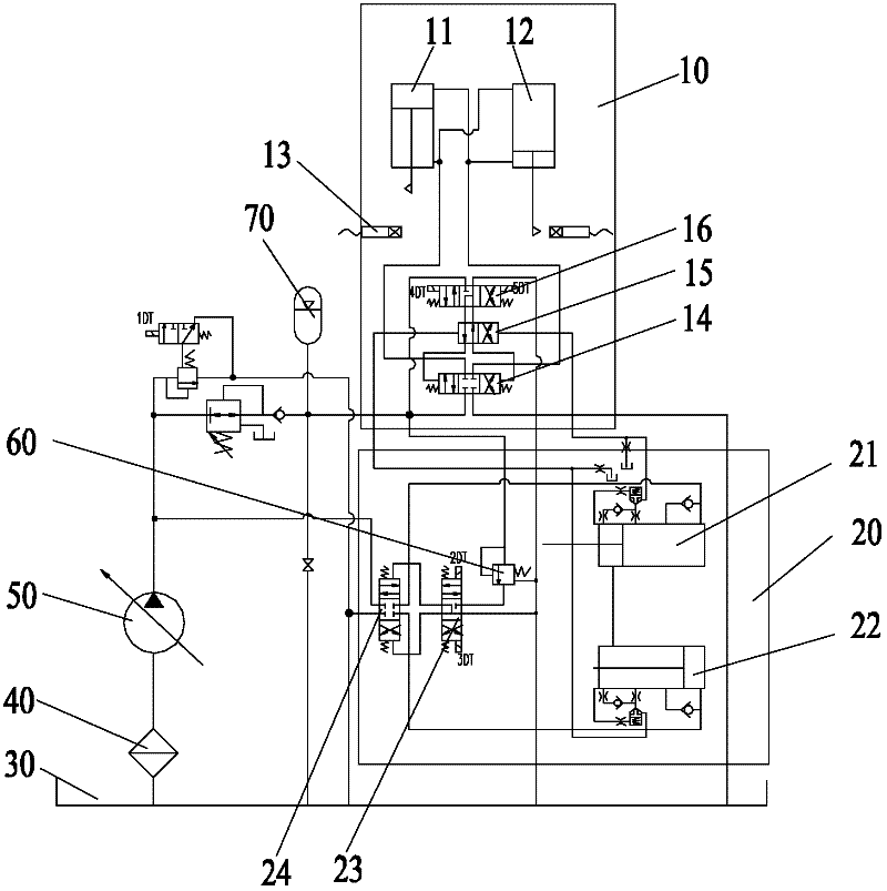 Gate type concrete pump and pumping control system thereof
