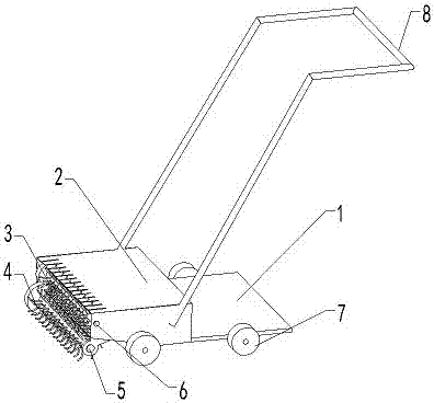 Hand push type grass comber