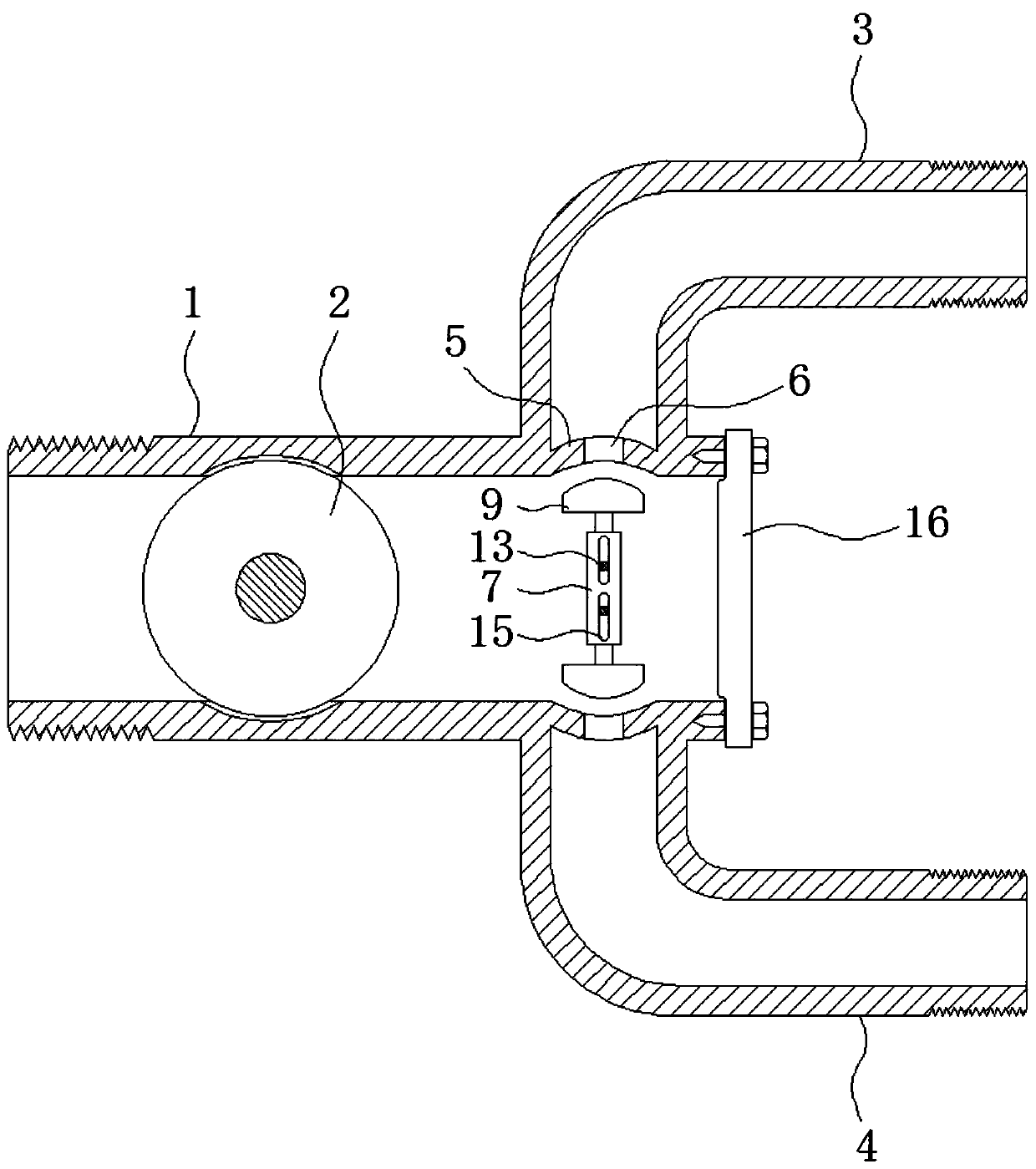 Combined flow dividing valve based on threaded transmission control