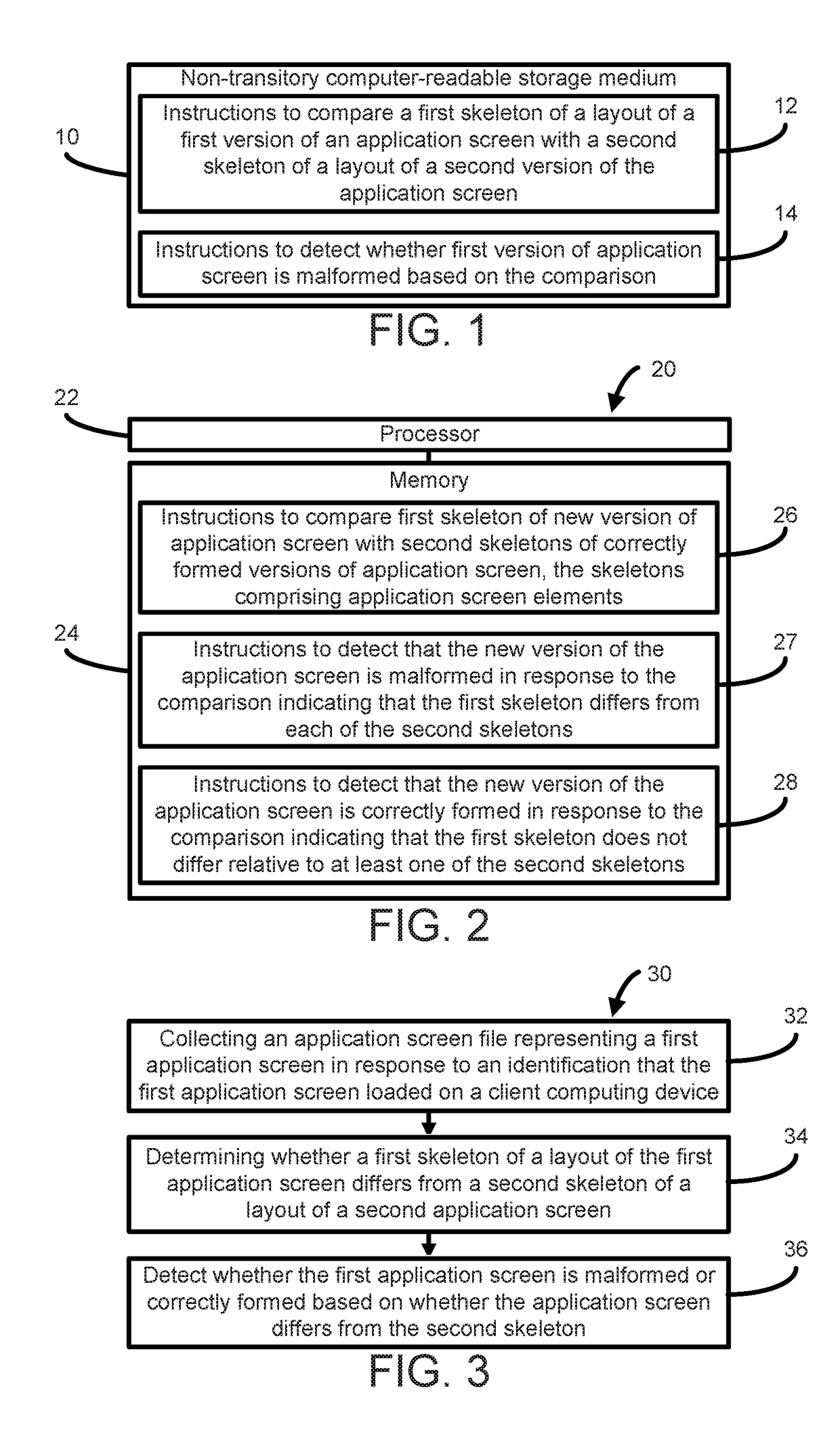 Detecting malformed application screens