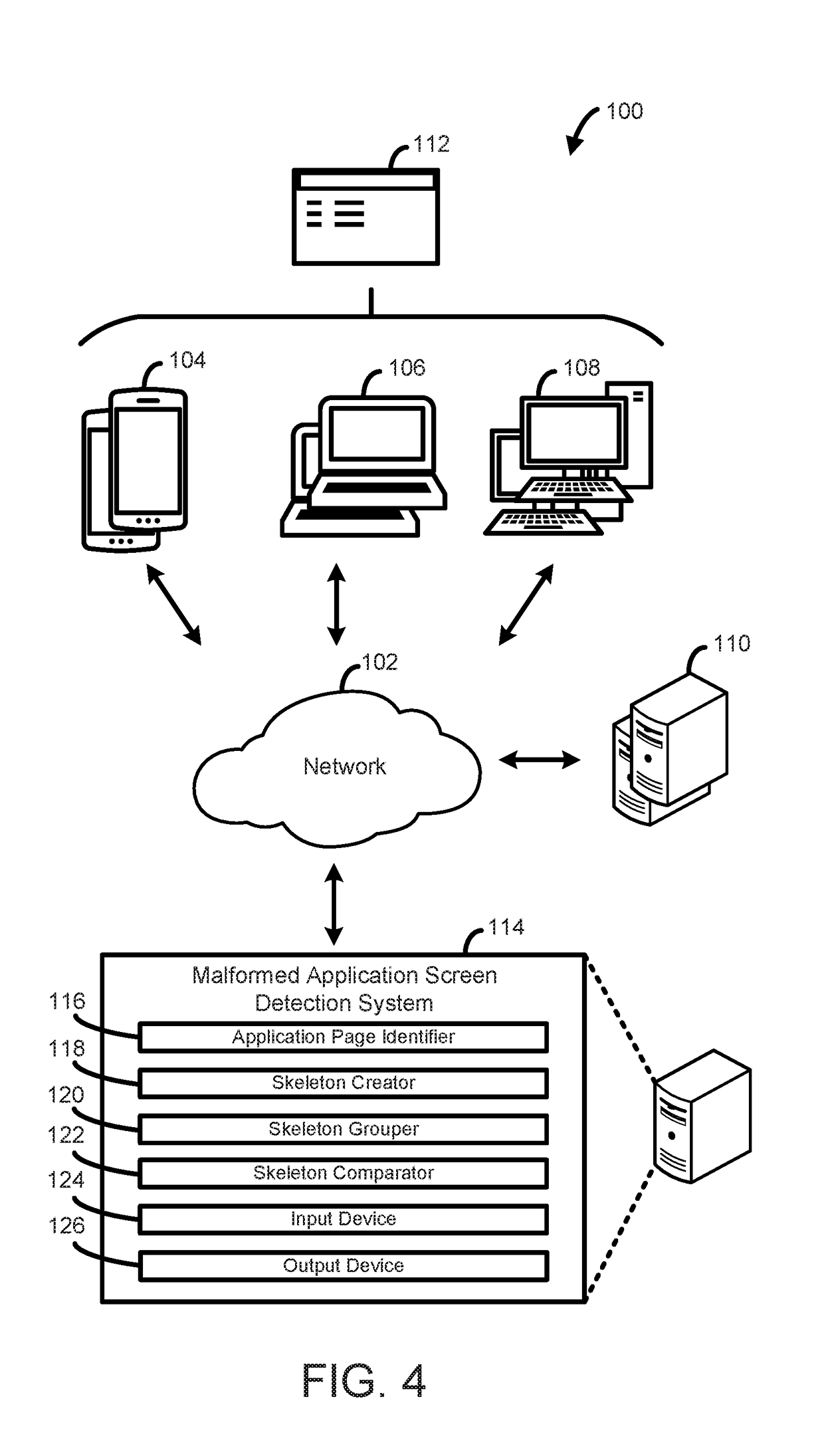 Detecting malformed application screens