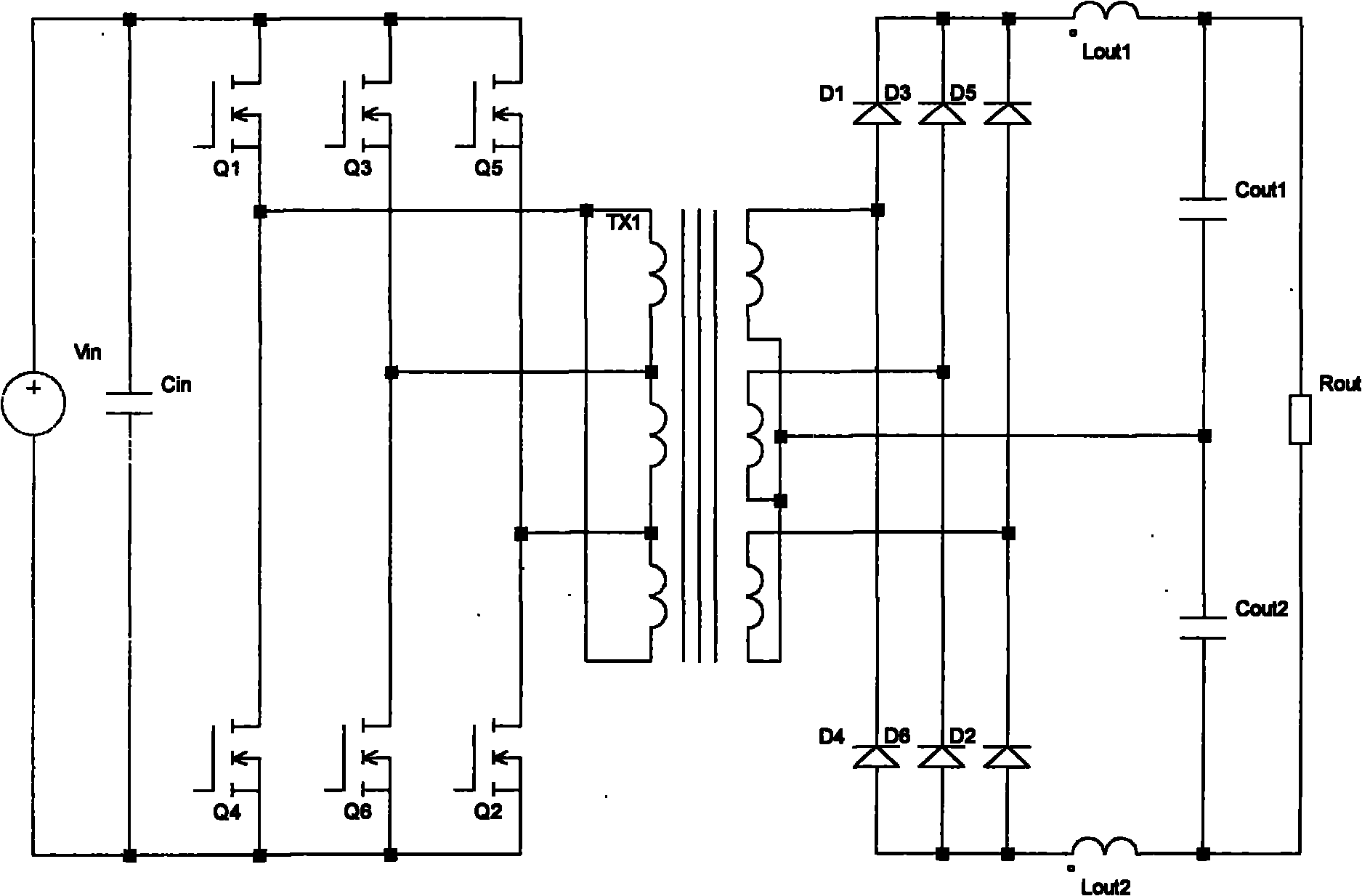 High-frequency transformer delta-star connected high-gain DC converter
