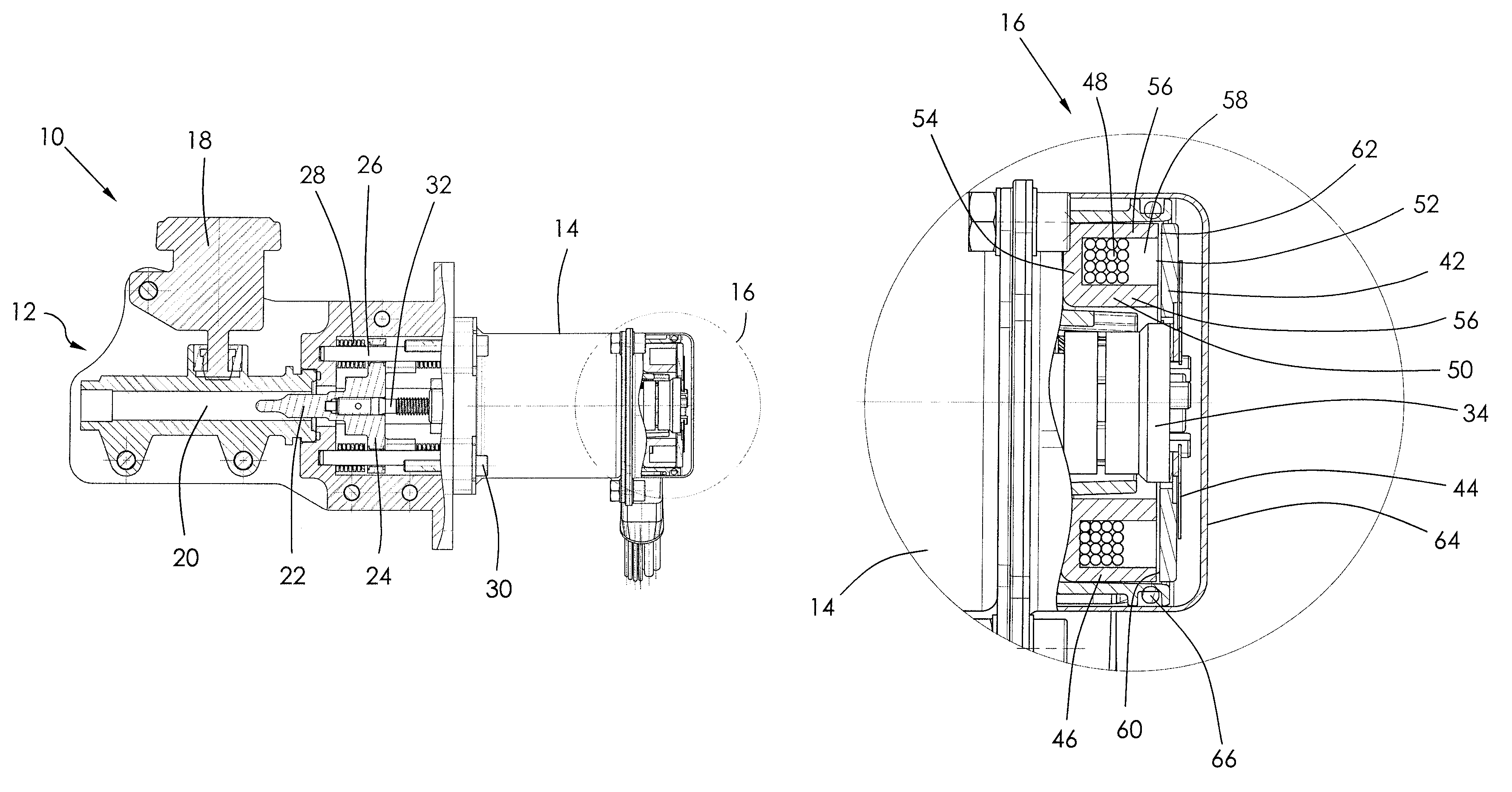 Electro-hydraulic actuator with an integrated brake