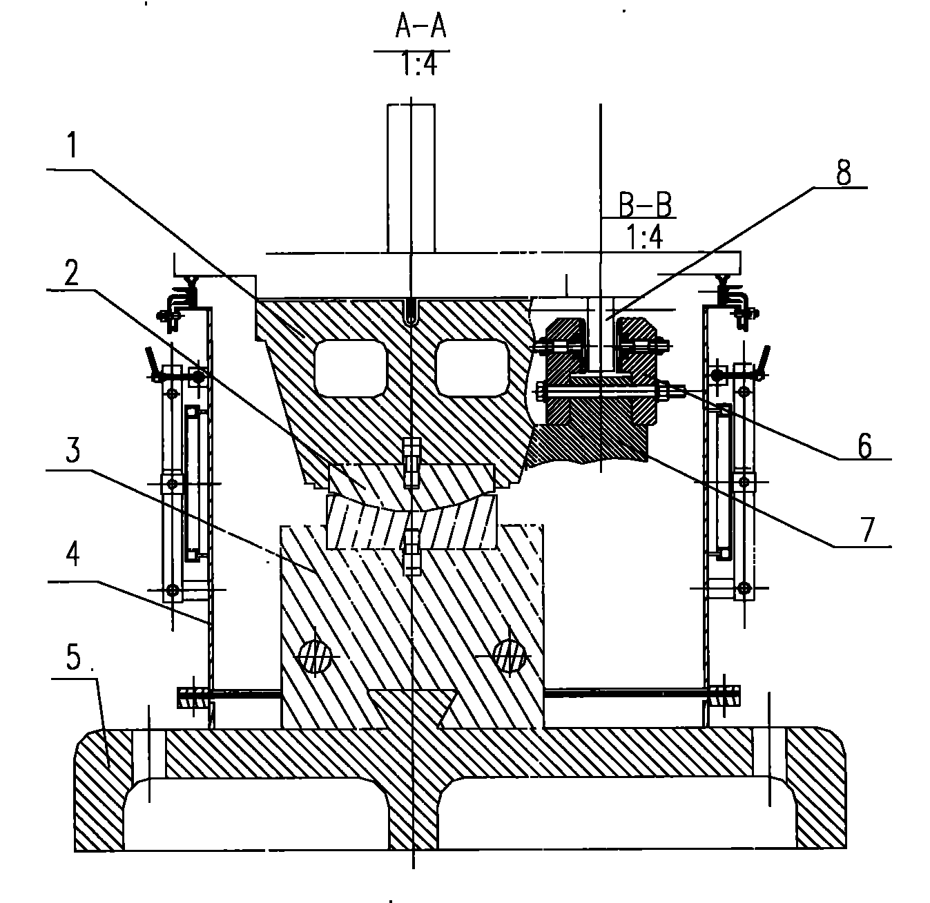 Design of pure static pressure sliding shoe structure for fixed end and free end in tube mill supporting device