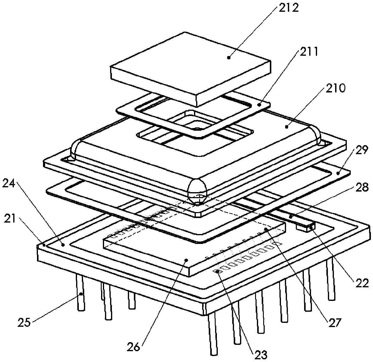 Vacuum packaging structure and packaging method thereof, device for vacuum packaging