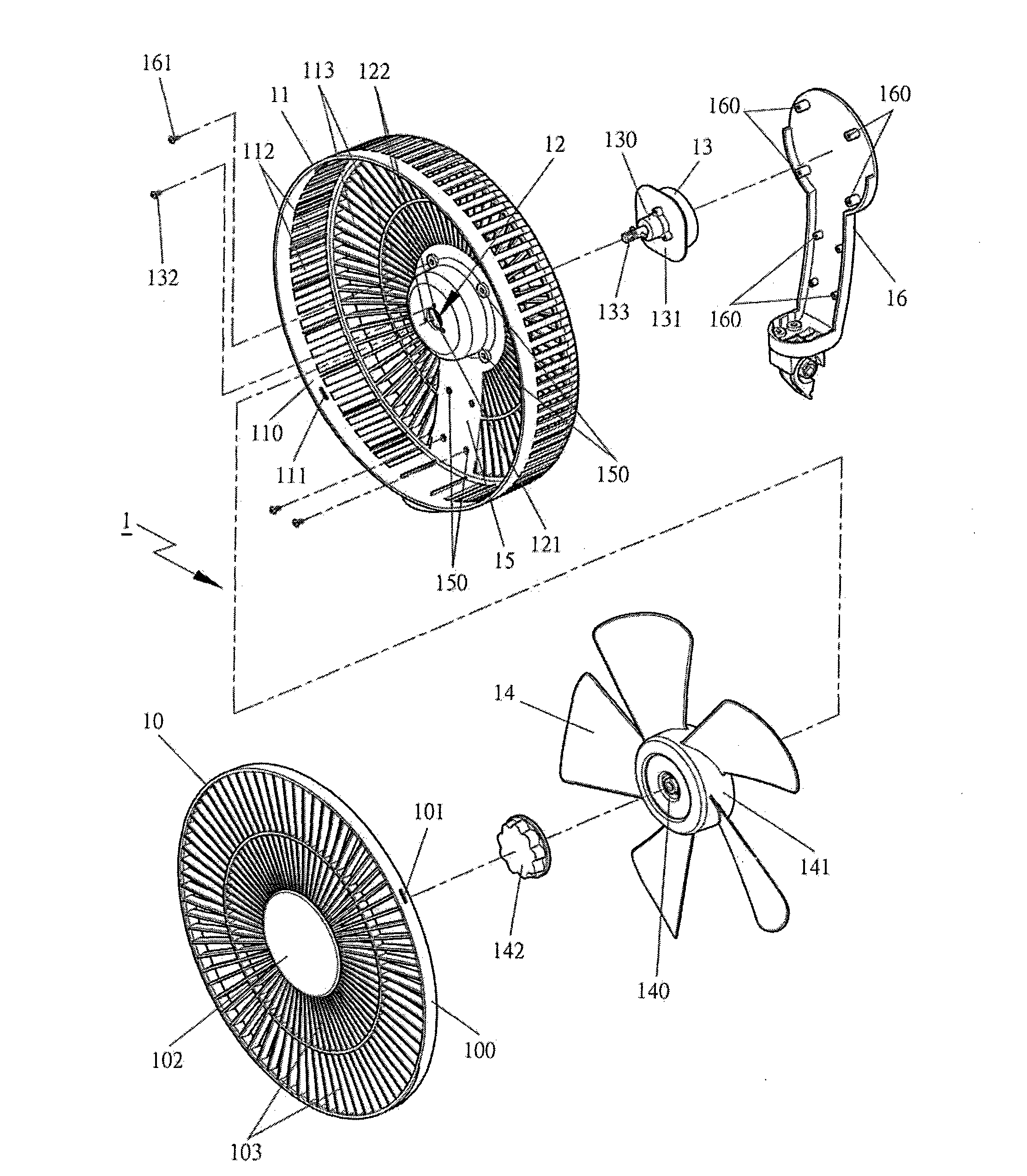 Direct-current fan structure