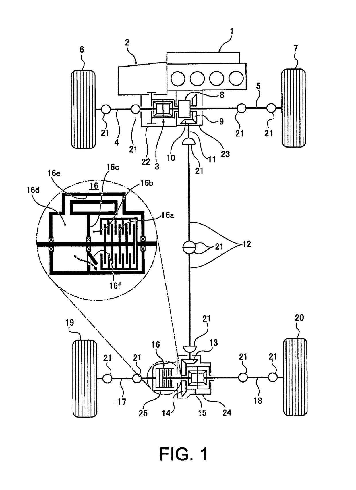 Clutch control device for 4-wheel drive vehicle