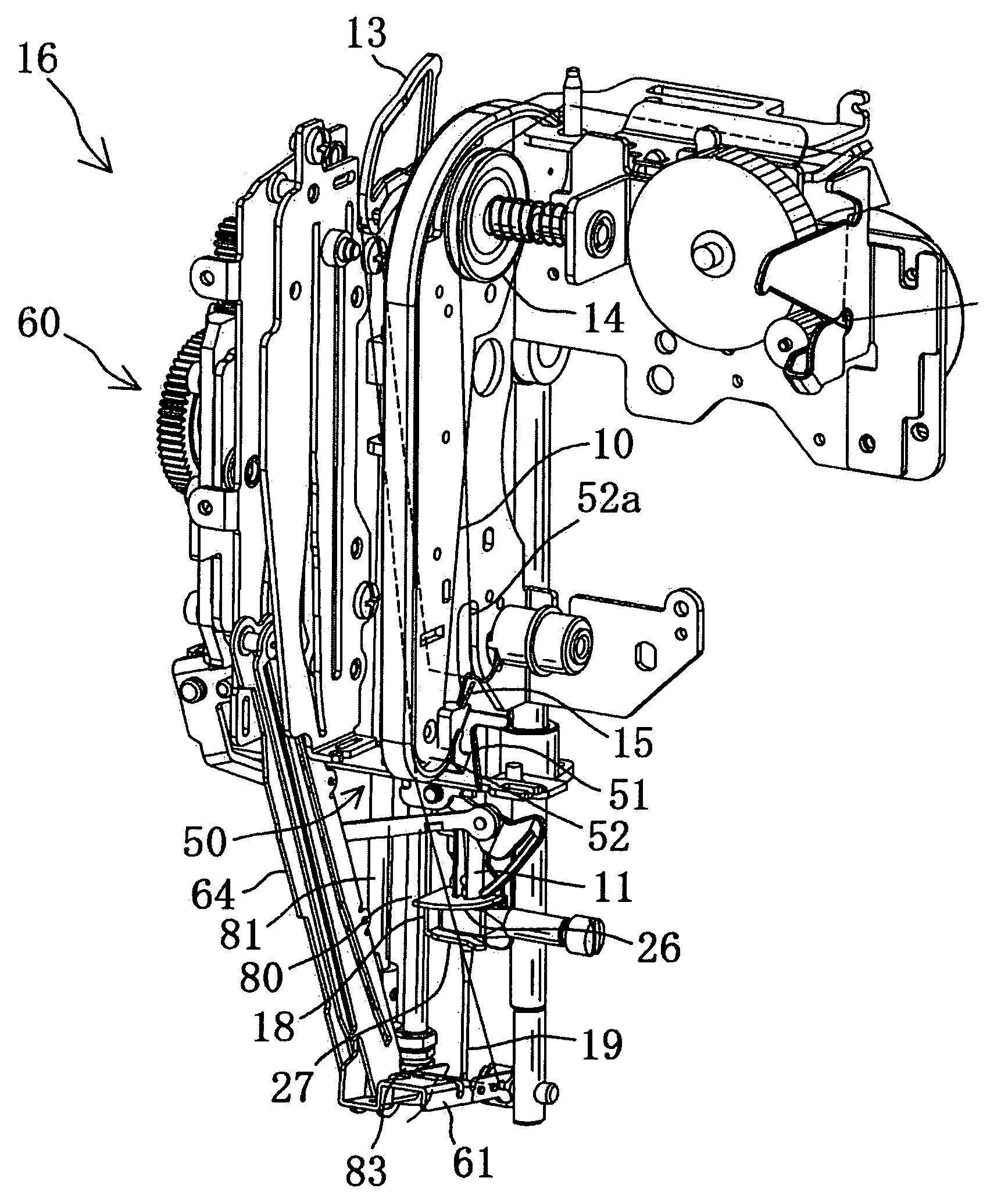 Sewing machine with automatic threading mechanism