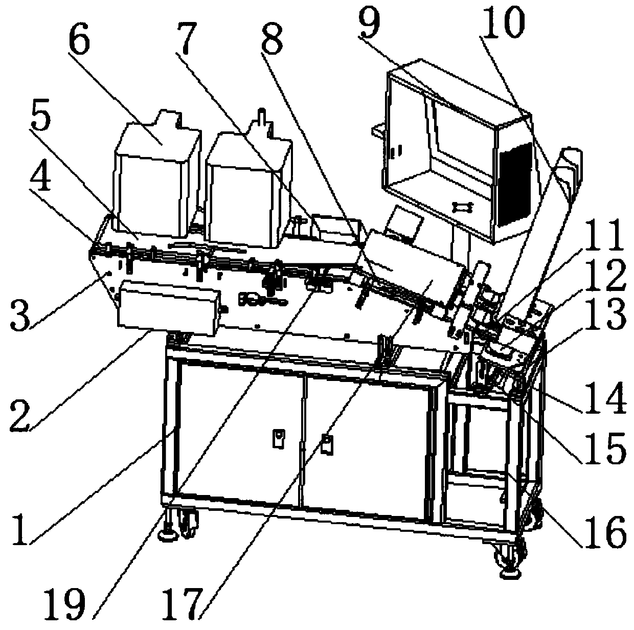 Plastic cover outer label detecting and cover collecting device