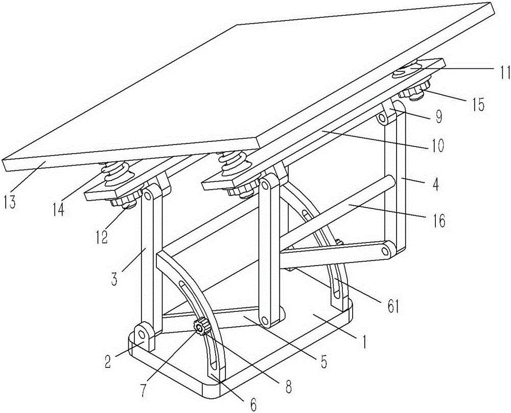 Solar cell panel installation support with adjustable angle