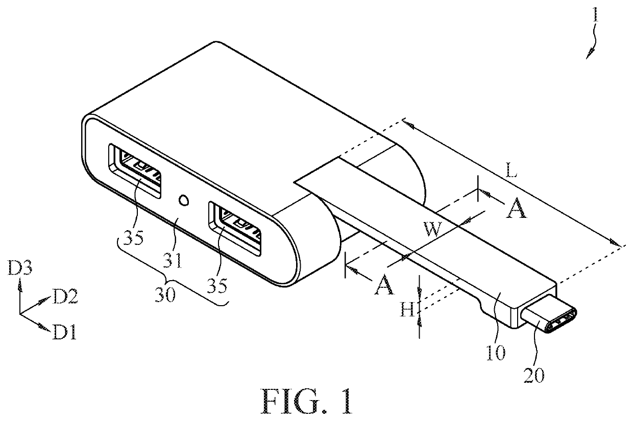 Extension base with cable and flat cable