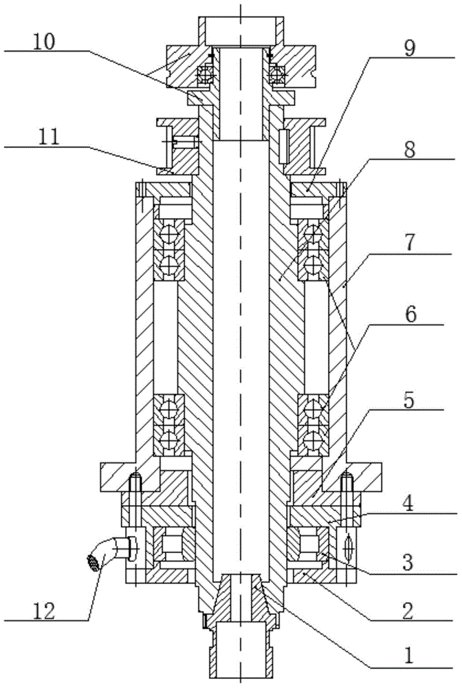 High-speed arc discharge, flushing and rotating main shaft device