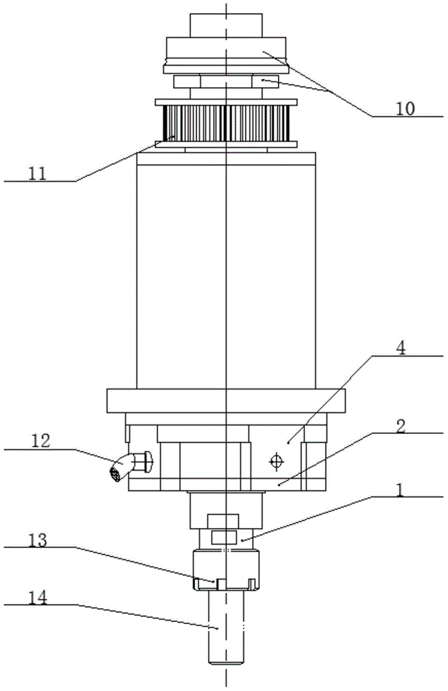 High-speed arc discharge, flushing and rotating main shaft device