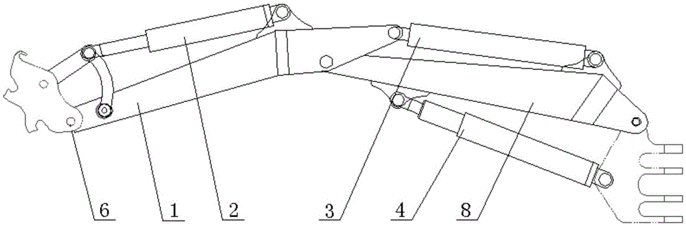 Parallel folding type movable arm and bucket rod device