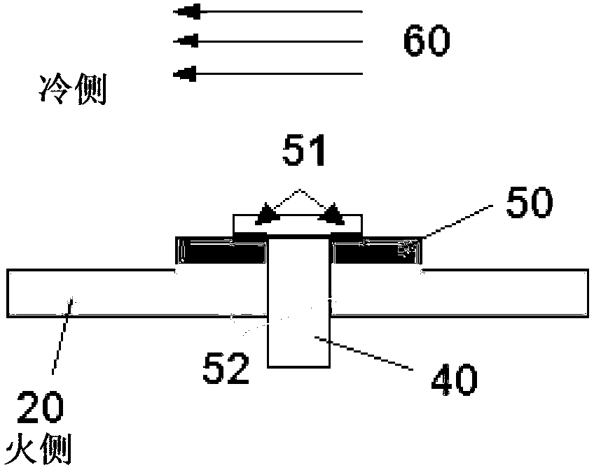 Joint attaching structural element to composite part and aircraft including the joint
