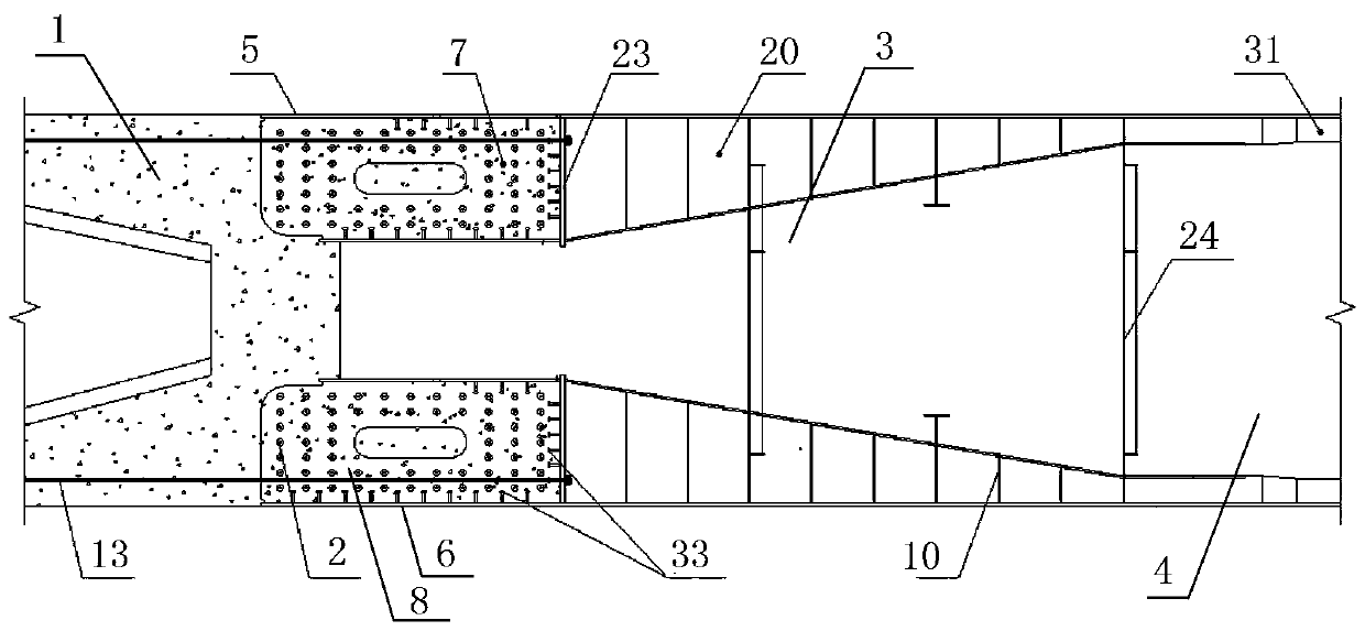 Steel-concrete combination segment structure equipped with cells and used for long-span self-anchored suspension bridge