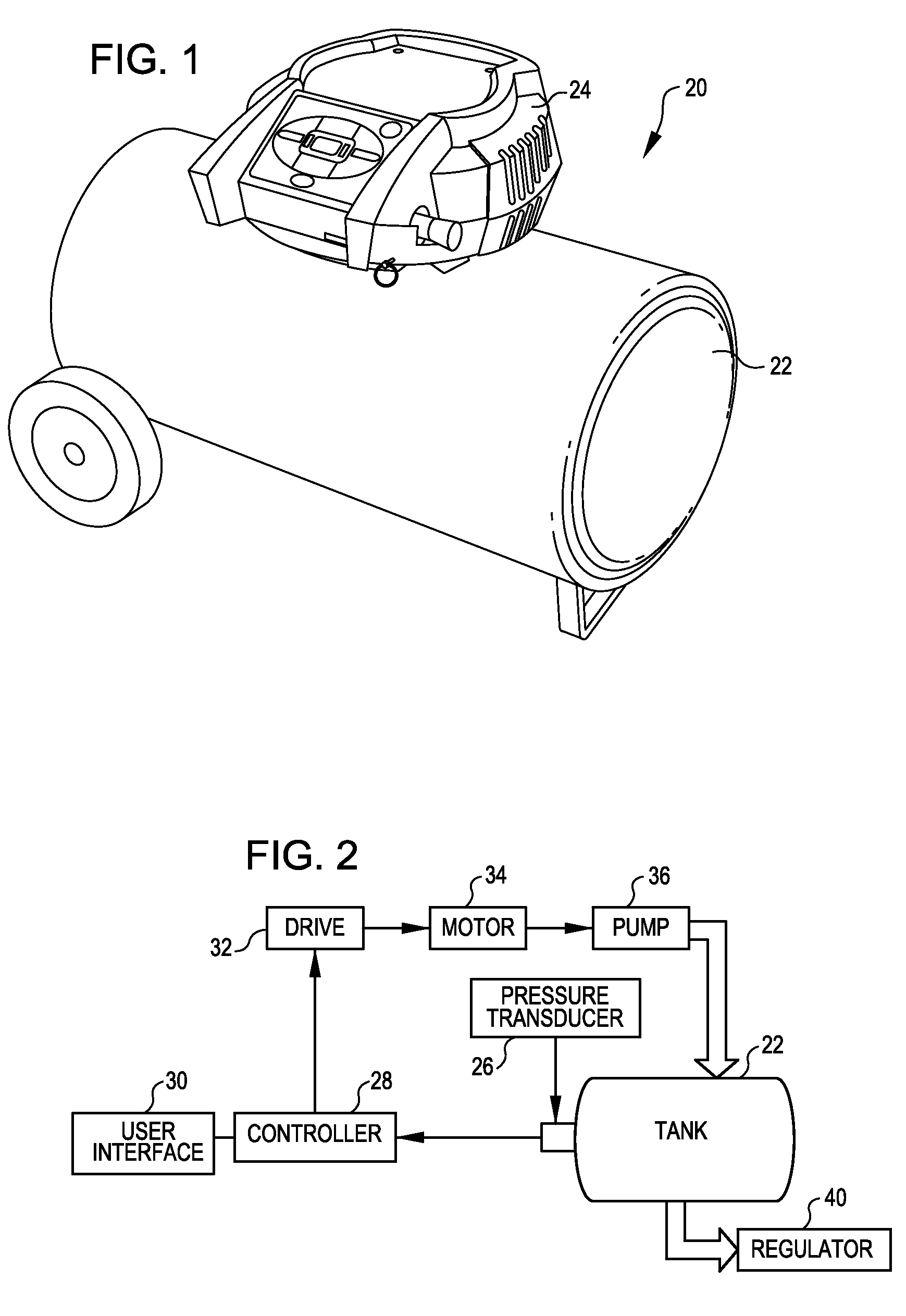 Air compressor having a pneumatic controller for controlling output air pressure