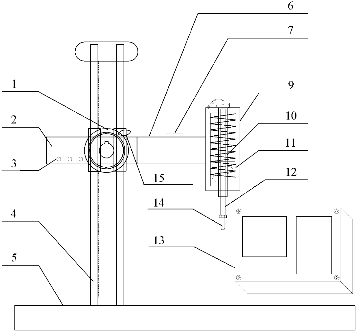 Automatic electric-control gravity-type striker for constructing acute spinal cord injury animal model