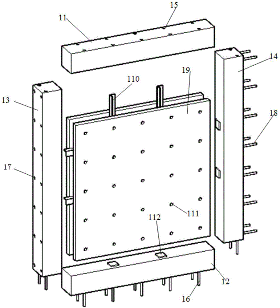 Energy dissipation shear wall with built-in trusses and construction method of shear wall