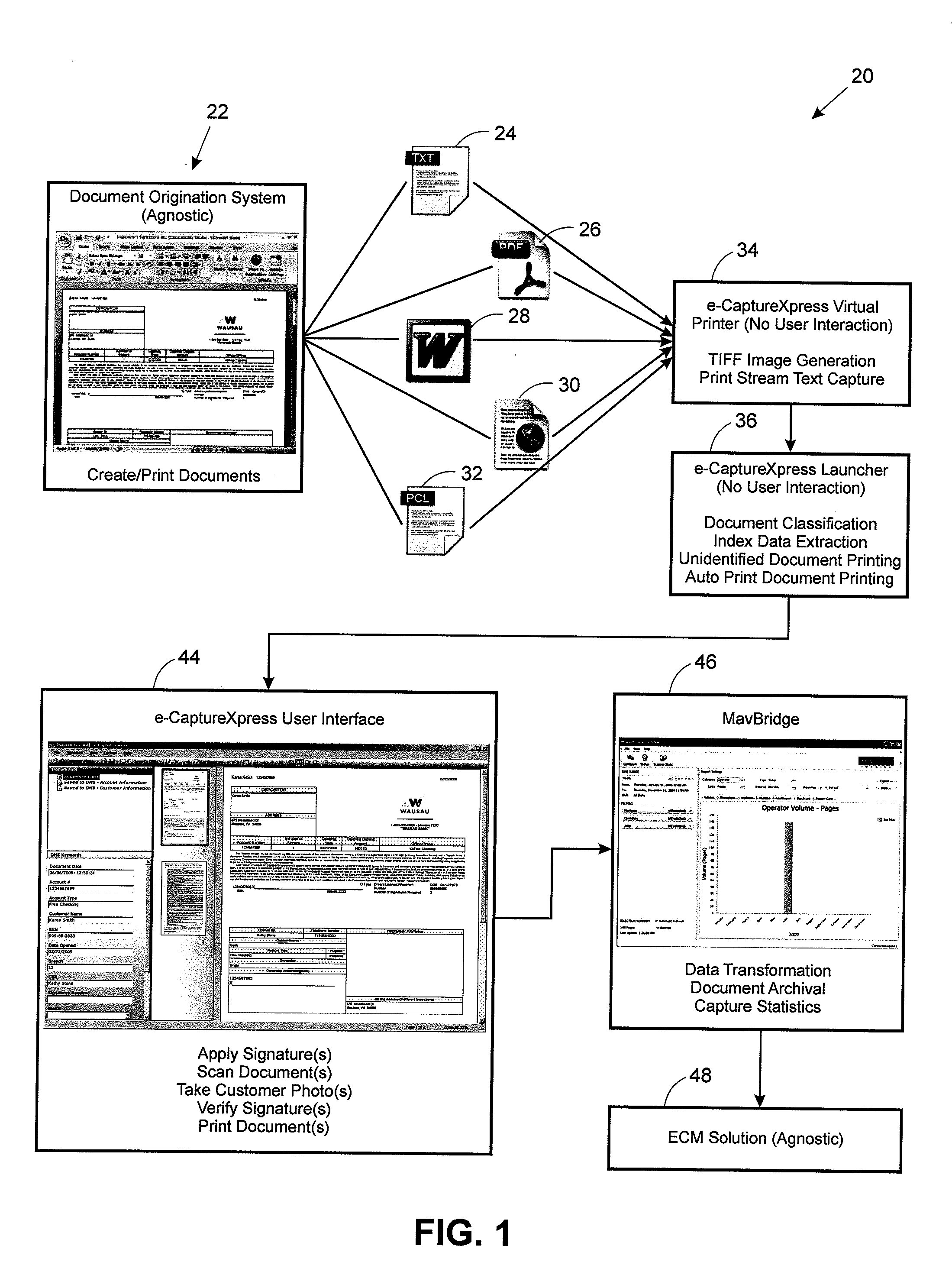 Distributed capture system for use with a legacy enterprise content management system