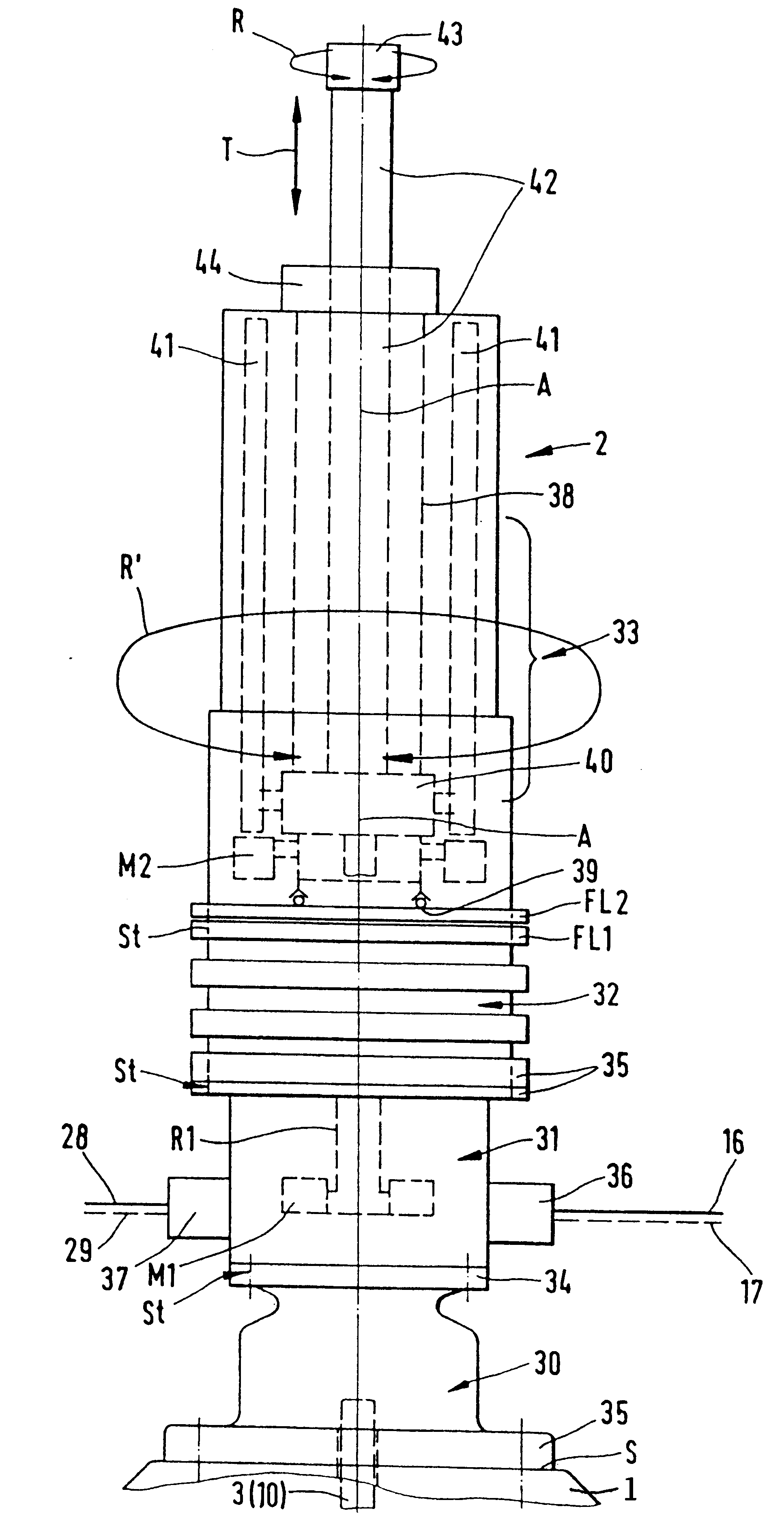 Device for positioning a measuring sensor