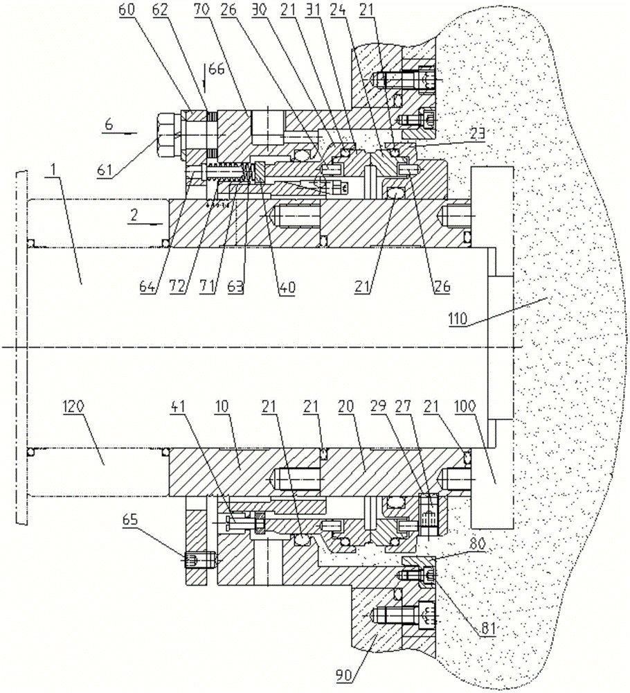 Mechanical sealing device with axial adjusting function for large-sized dredger sludge pump