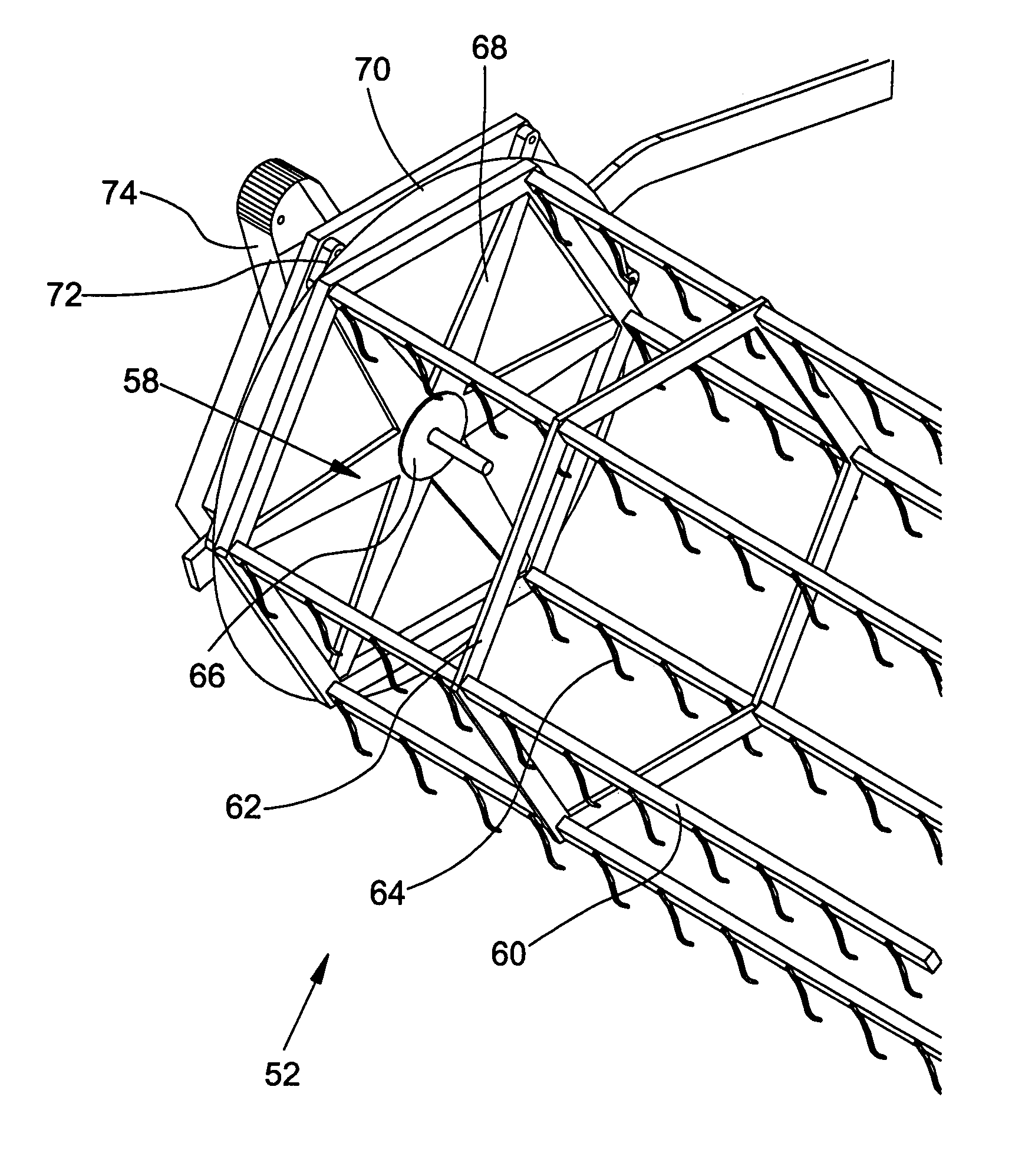 Reel for a harvesting assembly