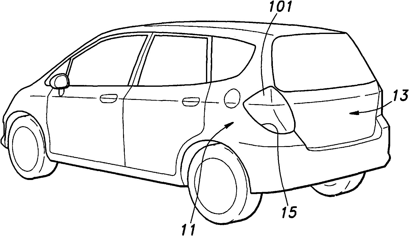 Rear panel structure of automobile