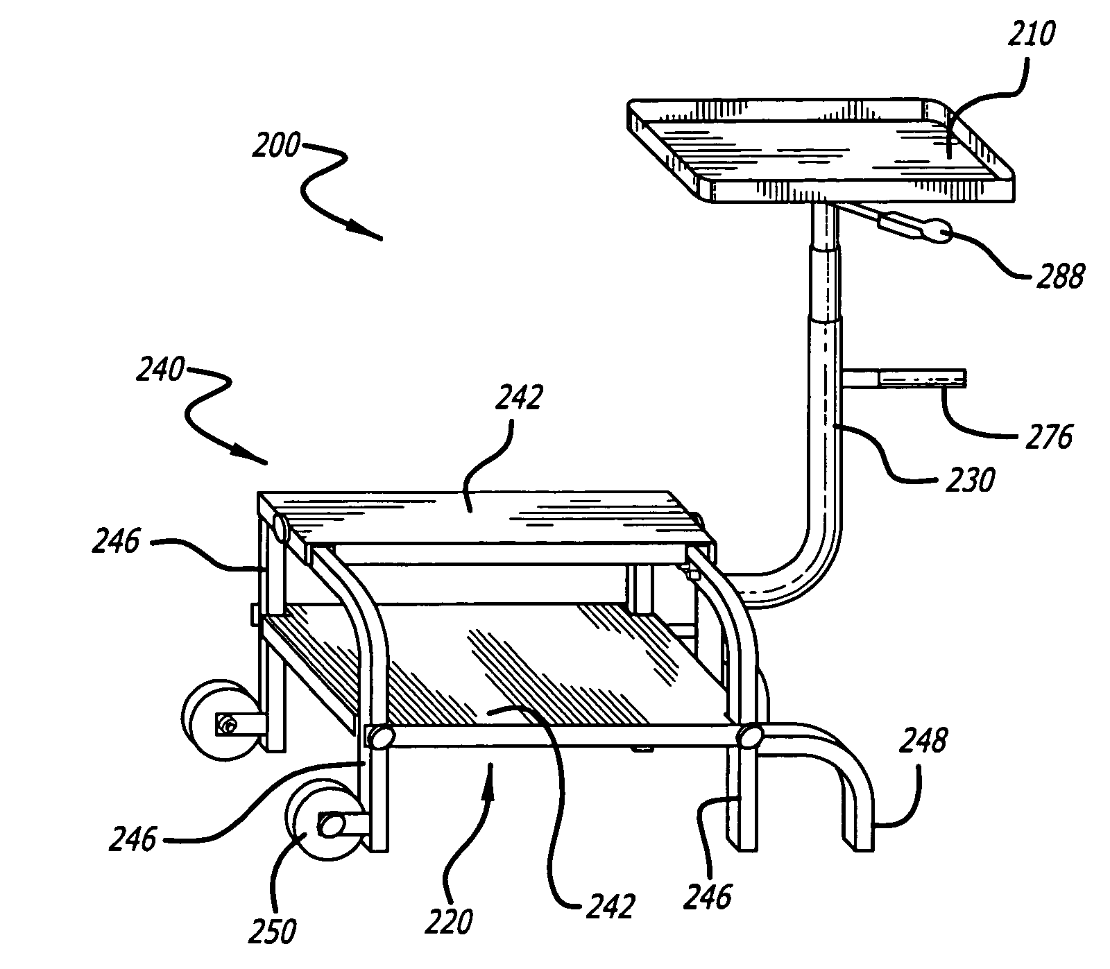 Pneumatic table assembly