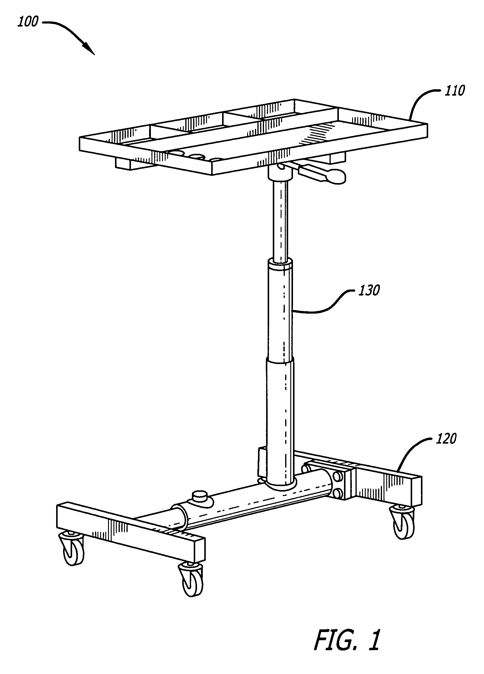 Pneumatic table assembly