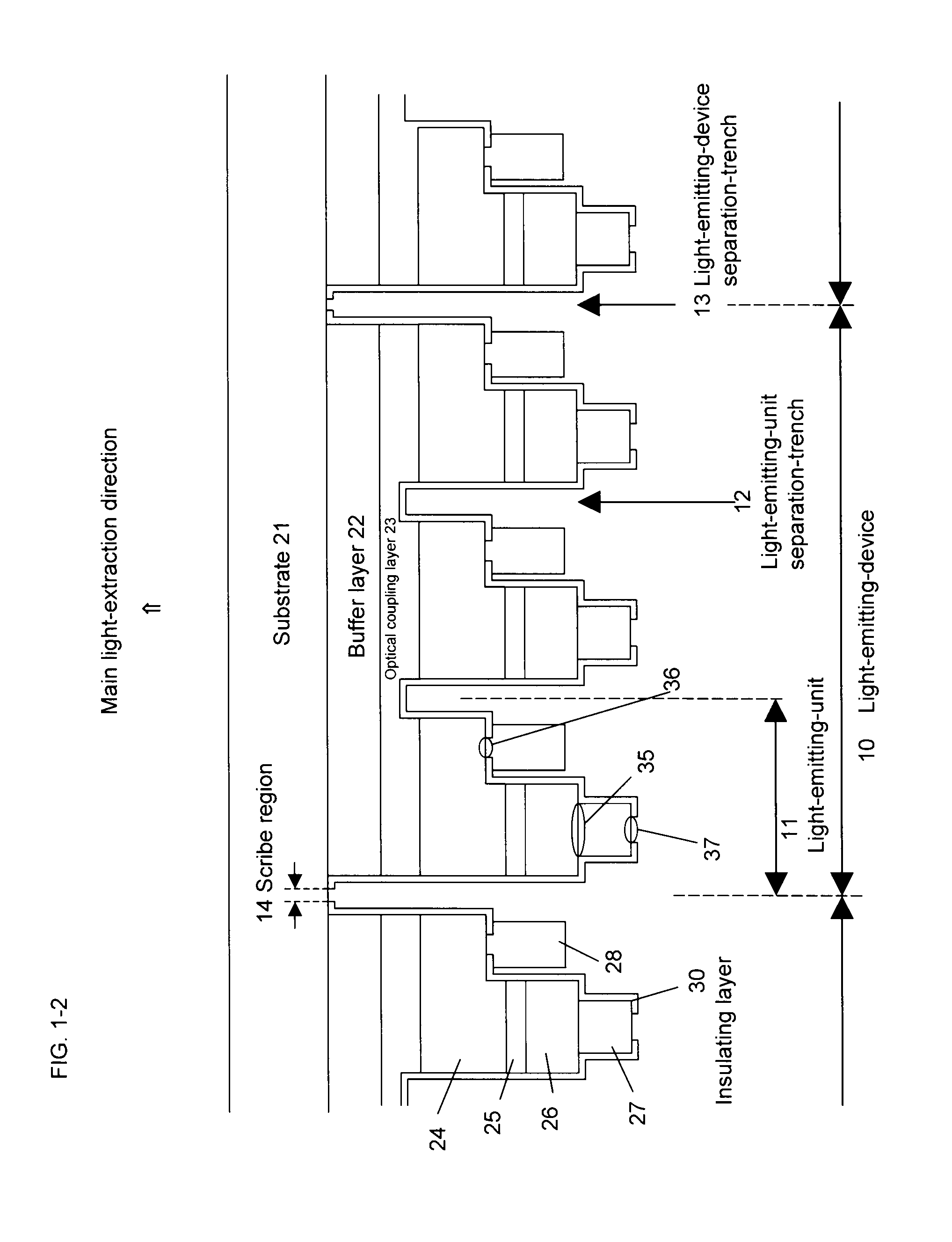 Integrated semiconductor light-emitting device and its manufacturing method