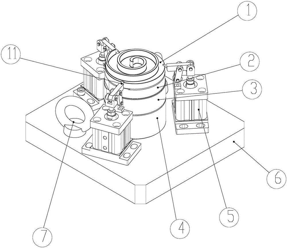 Orbiting scroll structure capable of accurately positioning and work fixture thereof