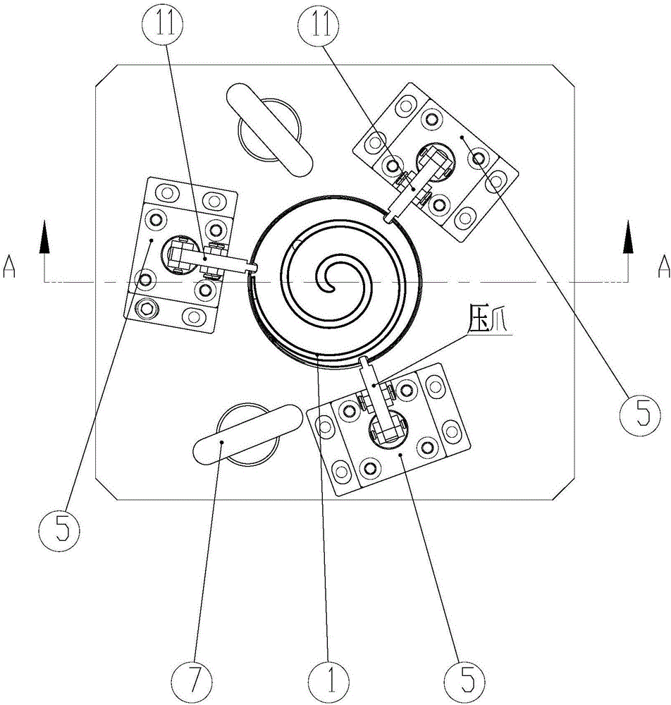 Orbiting scroll structure capable of accurately positioning and work fixture thereof