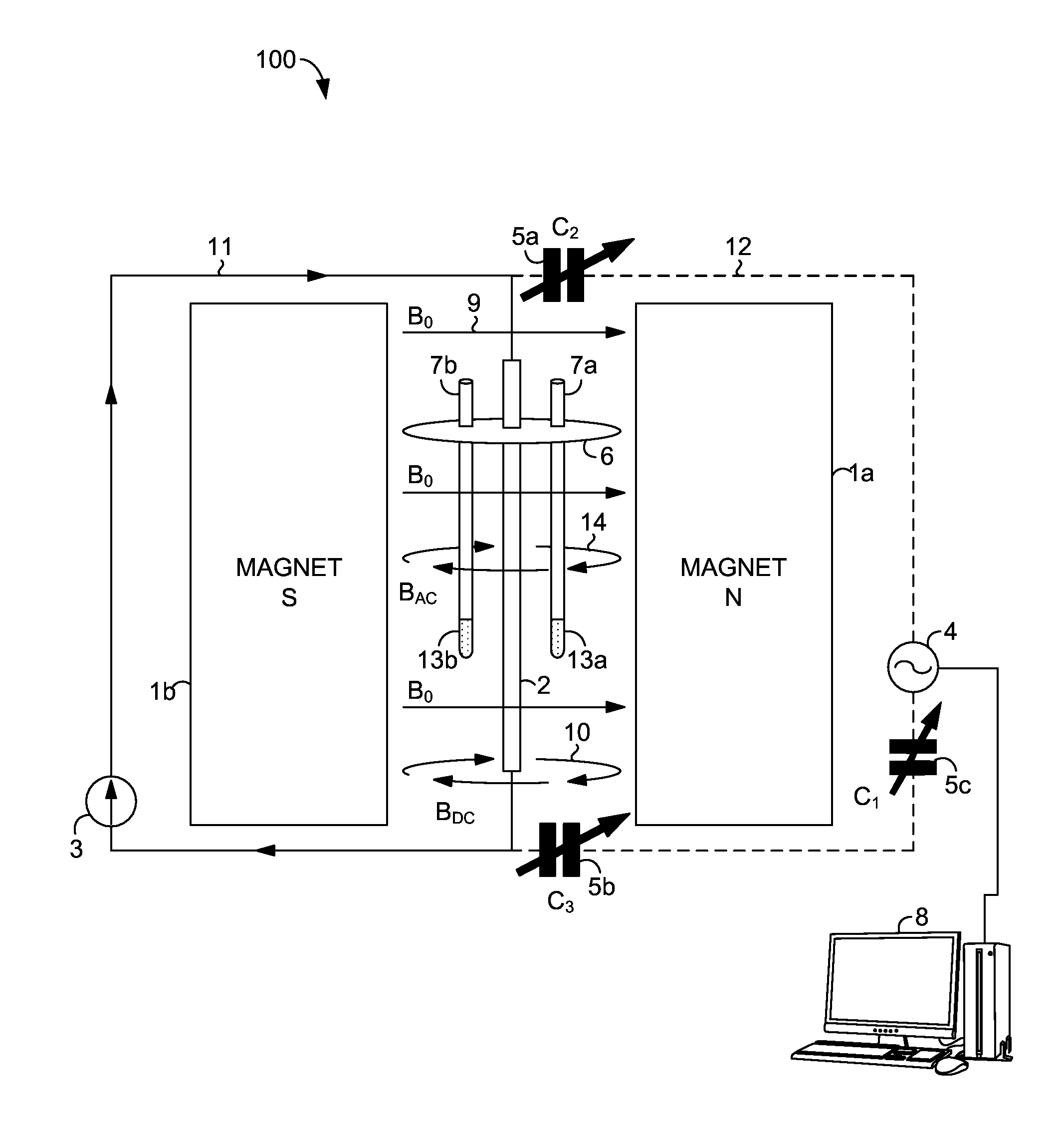 Device for Subdividing Magnetic Field and Simultaneous Detection of Magnetic Resonance Signals from Multiple Sample Compartments