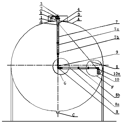 Hydraulic manned device for spherical tank internal inspection