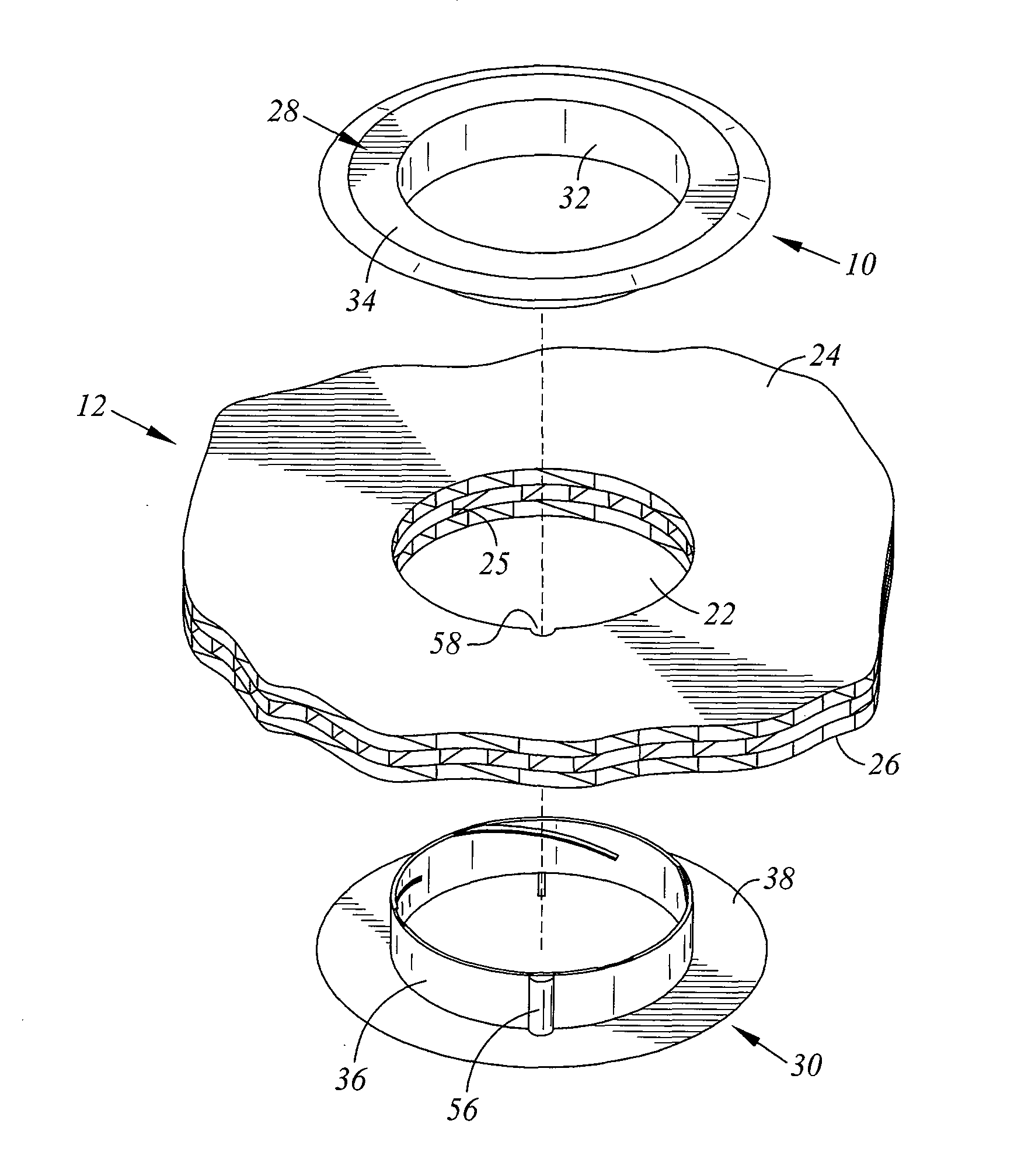 Composite panel insert ring and method of using the same