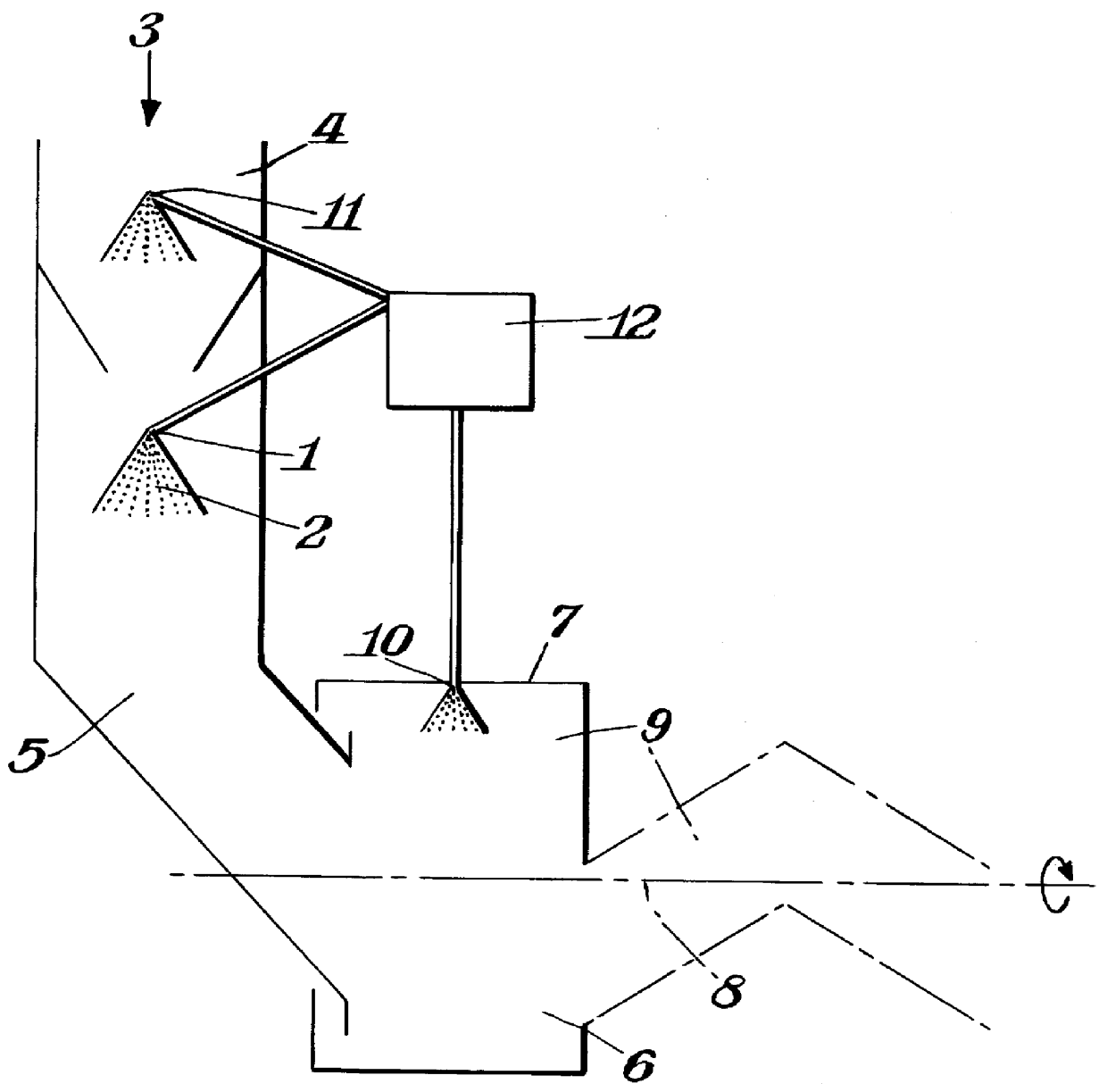 Apparatus for the uniform distribution of a small amount of liquid on bulk materials