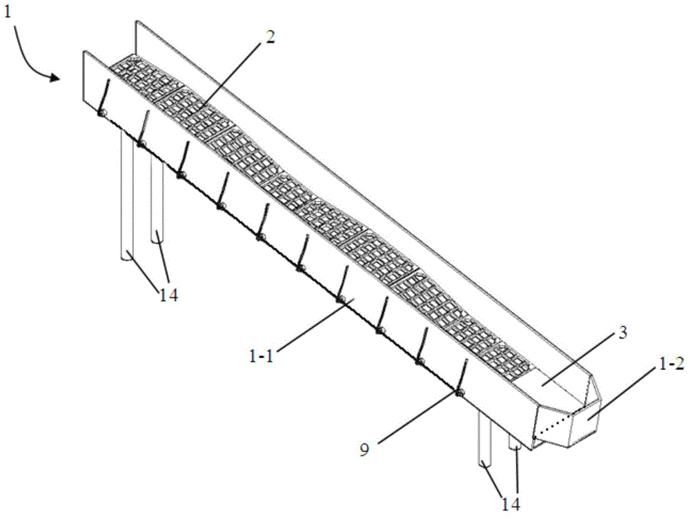 An adjustable slope flow test device