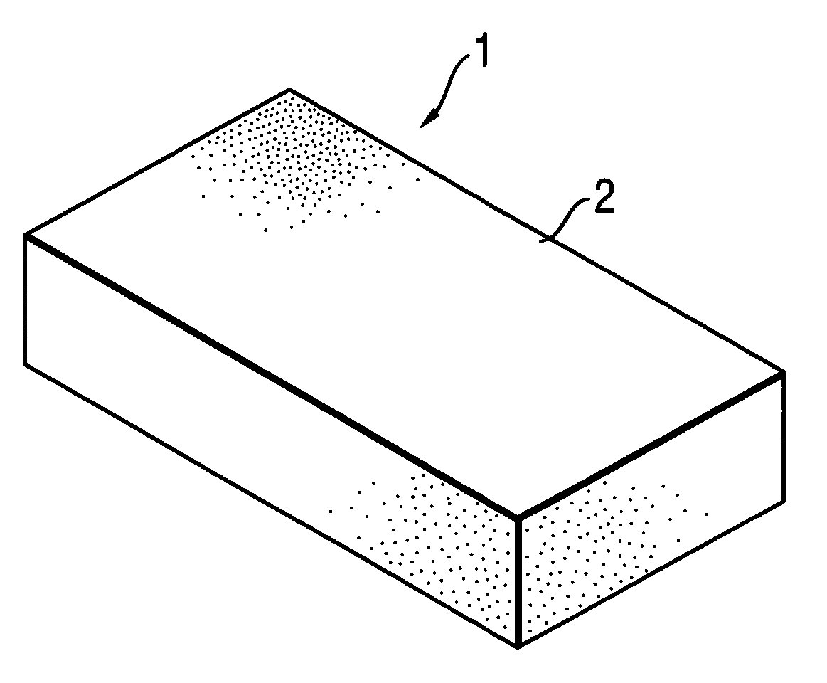 Cleaning implement comprising a modified open-cell foam