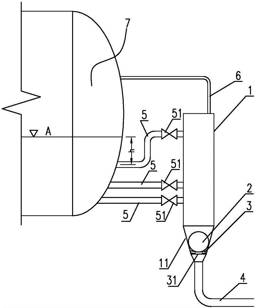 Floating ball type self-balance dewatering device and dewatering circulation area calculating method thereof